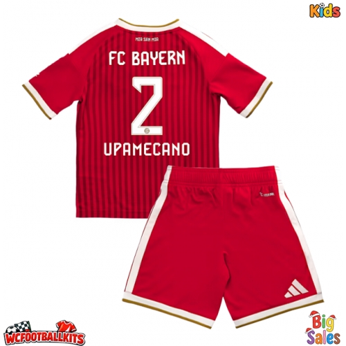Bayern Munich Dayot Upamecano #2 Replica Home Stadium Kit for Kids 2026-27 Short Sleeve (+ pants)